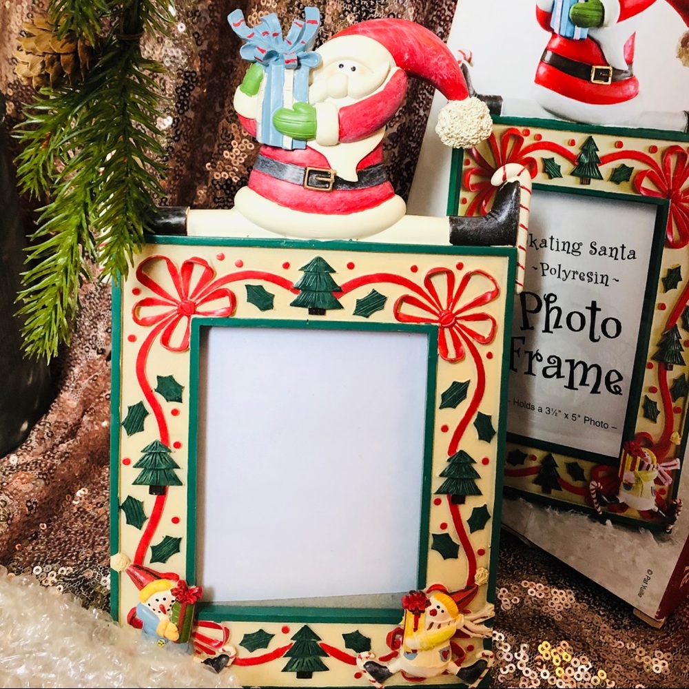 Skating Santa photo frame